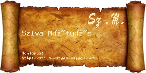 Sziva Mátyás névjegykártya