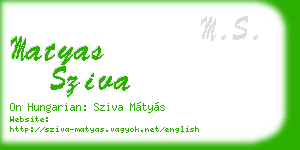 matyas sziva business card